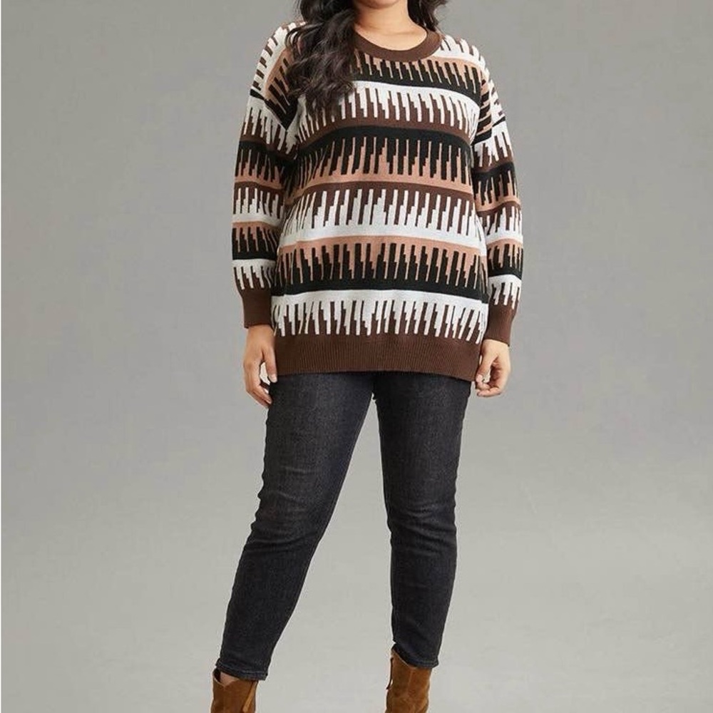 BloomChic Multicolor Geometric Sweater - Picture 6 of 10